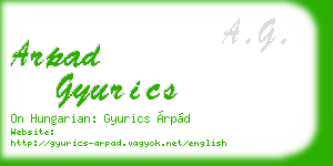 arpad gyurics business card
